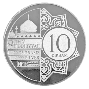 Koin Perak Dirham 10 Nadir 99.999