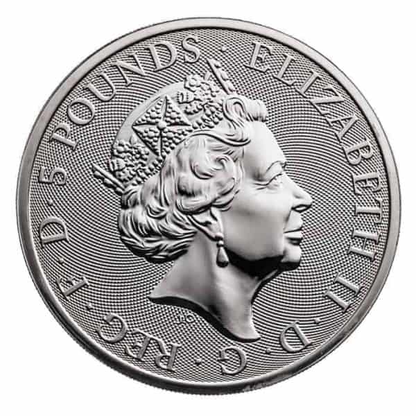 Silver Coin Queen Beast Black Bull England 2 Troy Ounce - Image 2